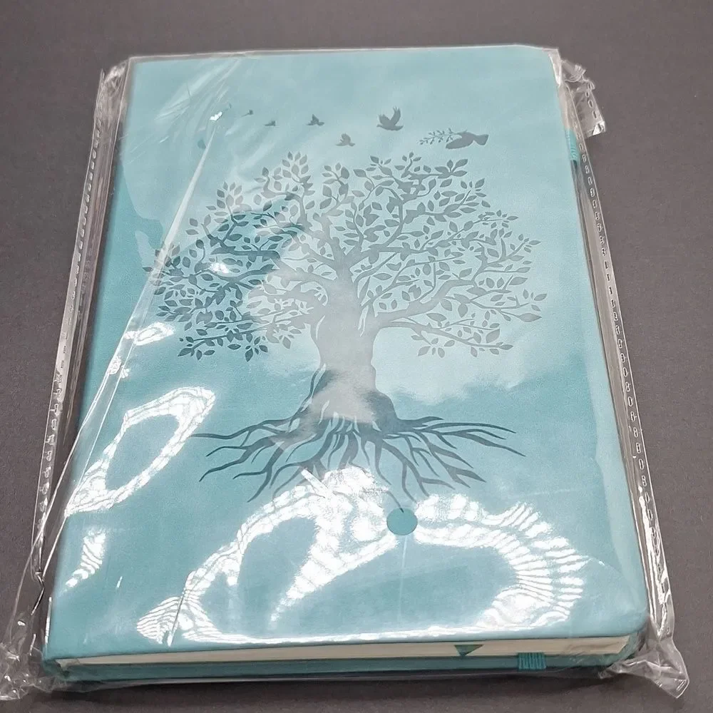 Teal Green Tree of Life Journal Vegan Leather Notebook